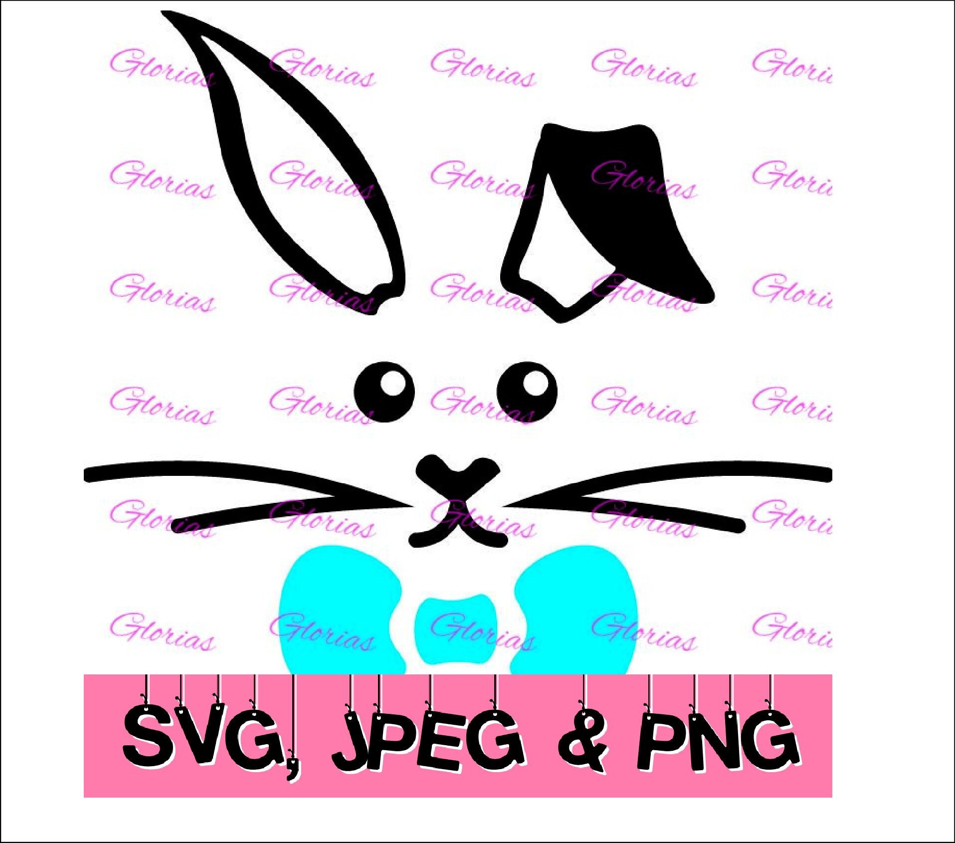Download Bunny Svg Easter Svg Bunny With Bow Svg Cute Bunny Svg Etsy
