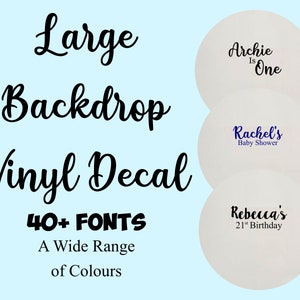 Glossy Large Personalised backdrop vinyl decal