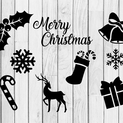 Christmas Vinyl Decal Set Merry Christmas Vinyl Raindeer Etsy