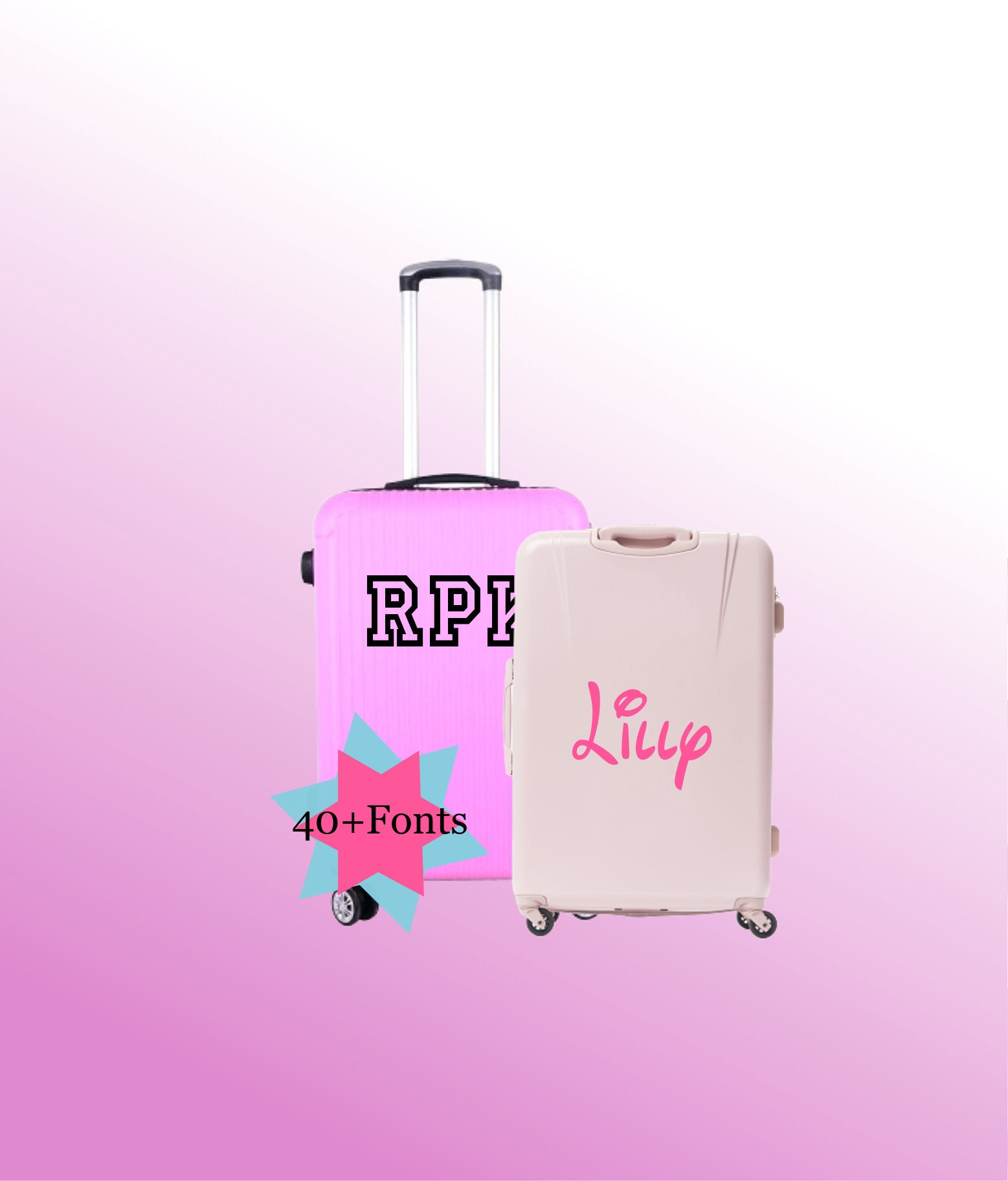 Personalised Initial 1 Name Suitcase Luggage Sticker available in