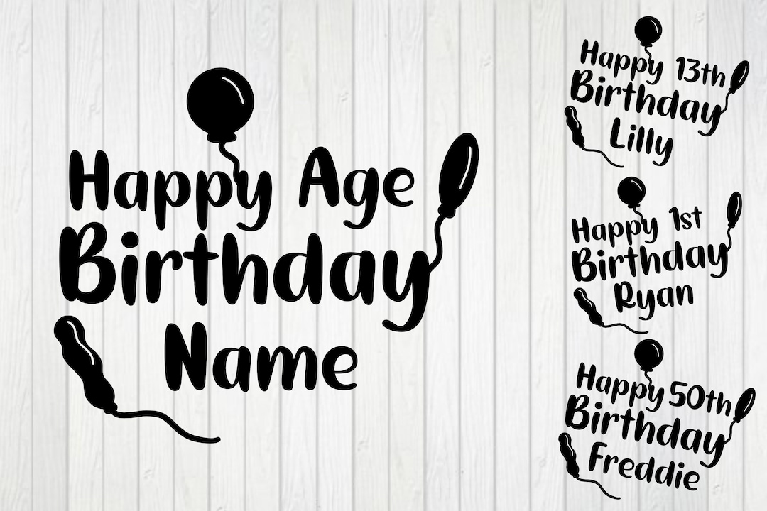 Personalised Happy Birthday Vinyl Decalballoon Decal Box Etsy