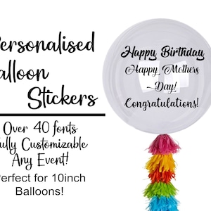 Small Bubble Balloon Stickers-For 10in Balloon's-Personalised Sticker-Personalised Balloon Sticker-Personalised Custom Decal-Vinyl