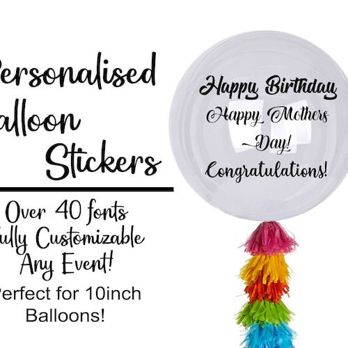 Balloon Stickers Custom Decal Vinyl Personalised Labels Etsy