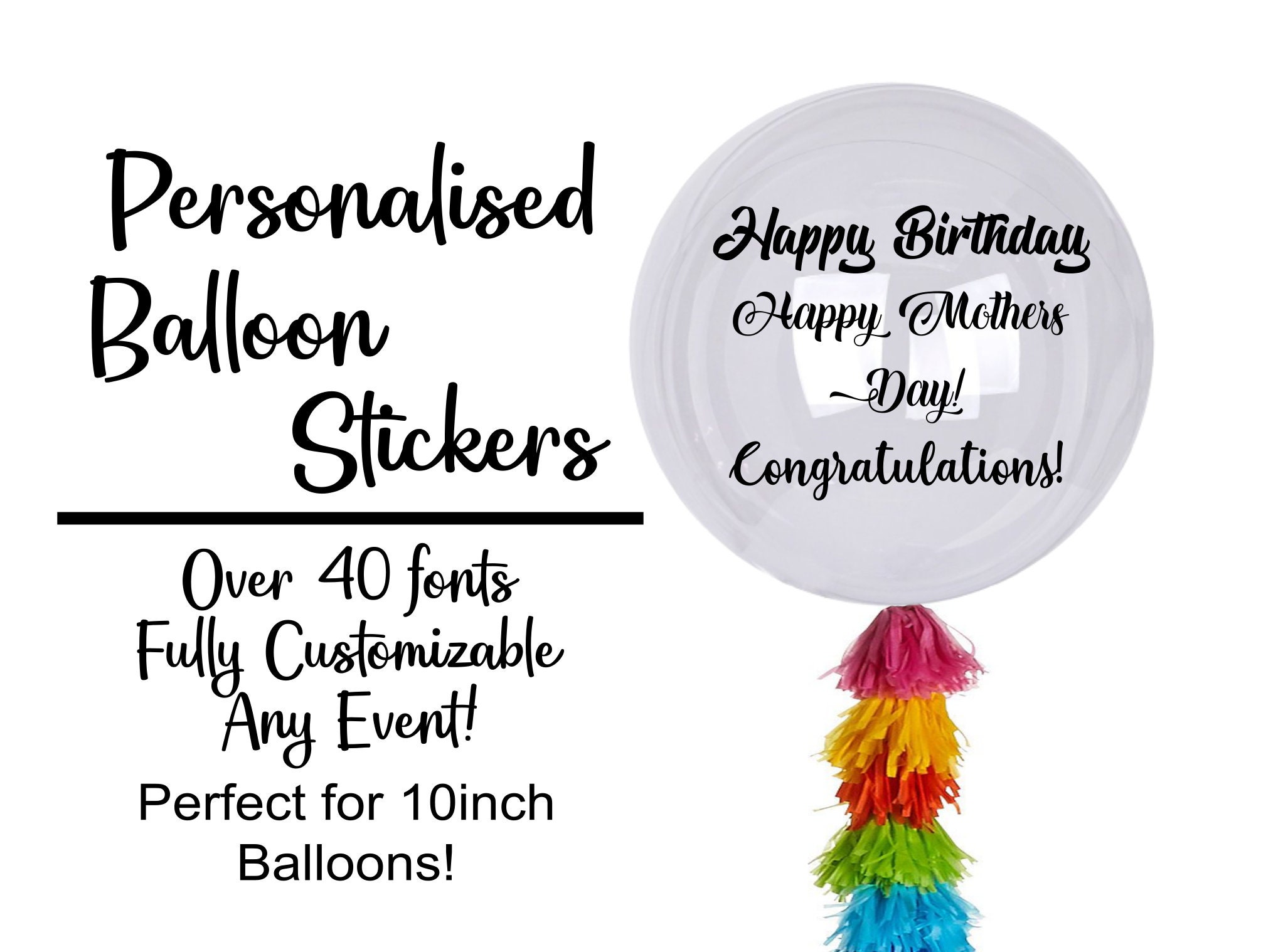 Custom Vinyl Balloon Decals Etsy