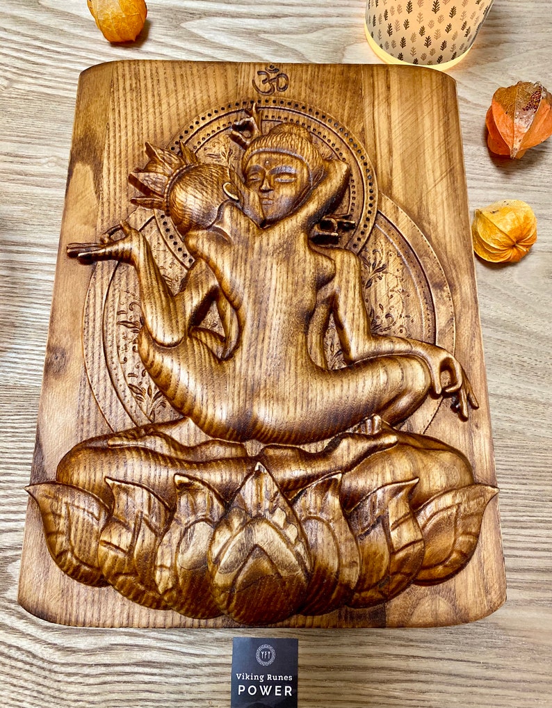 Wall Decor Tantra Wooden Hand Carved Picture God Shiva Shakti Etsy