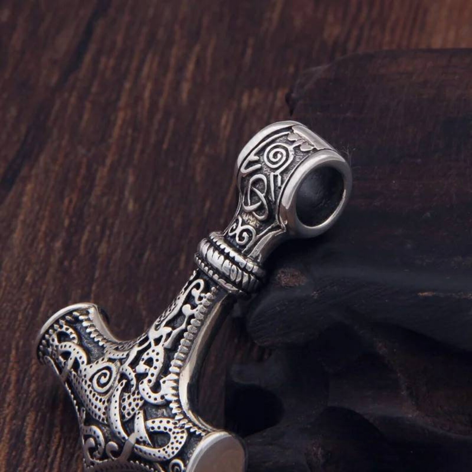 Thor's Hammer Steel Chain Viking Jewelry Thor Pendant - Etsy