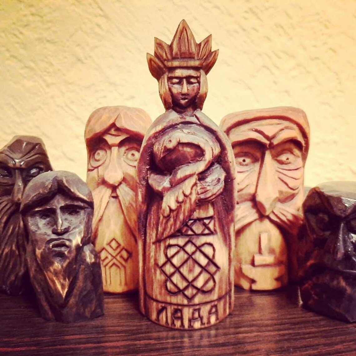 Hand Carved Lada Slavic Goddess Lada Slavic Goddess Wooden Etsy