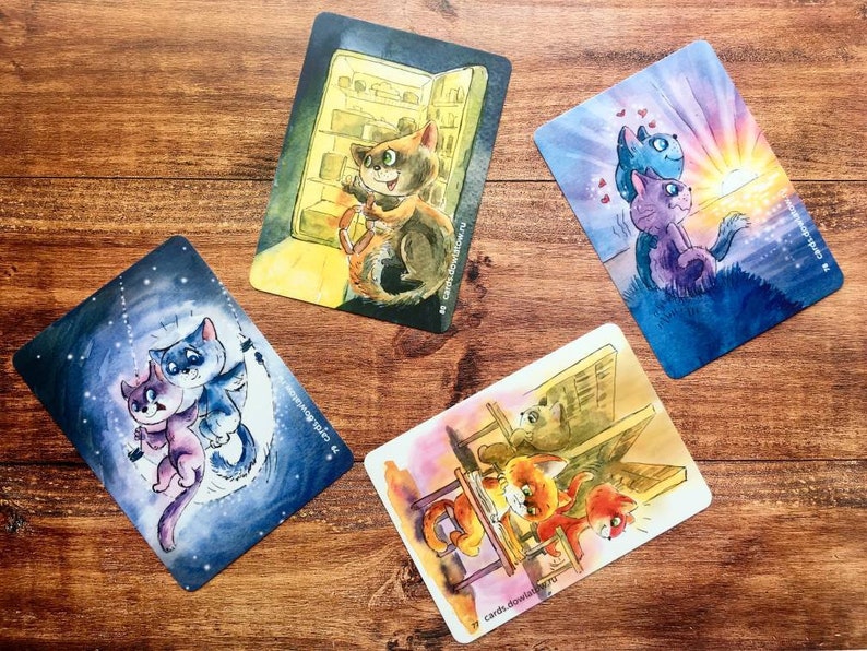Oracle FAMILY cats Metaphysical cards Cat's Family Oracle Etsy