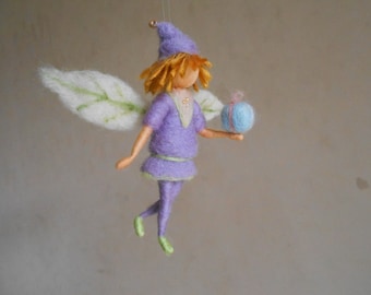 Needle Felted Elf Doll: Miniature Fairy Figurine with Gift