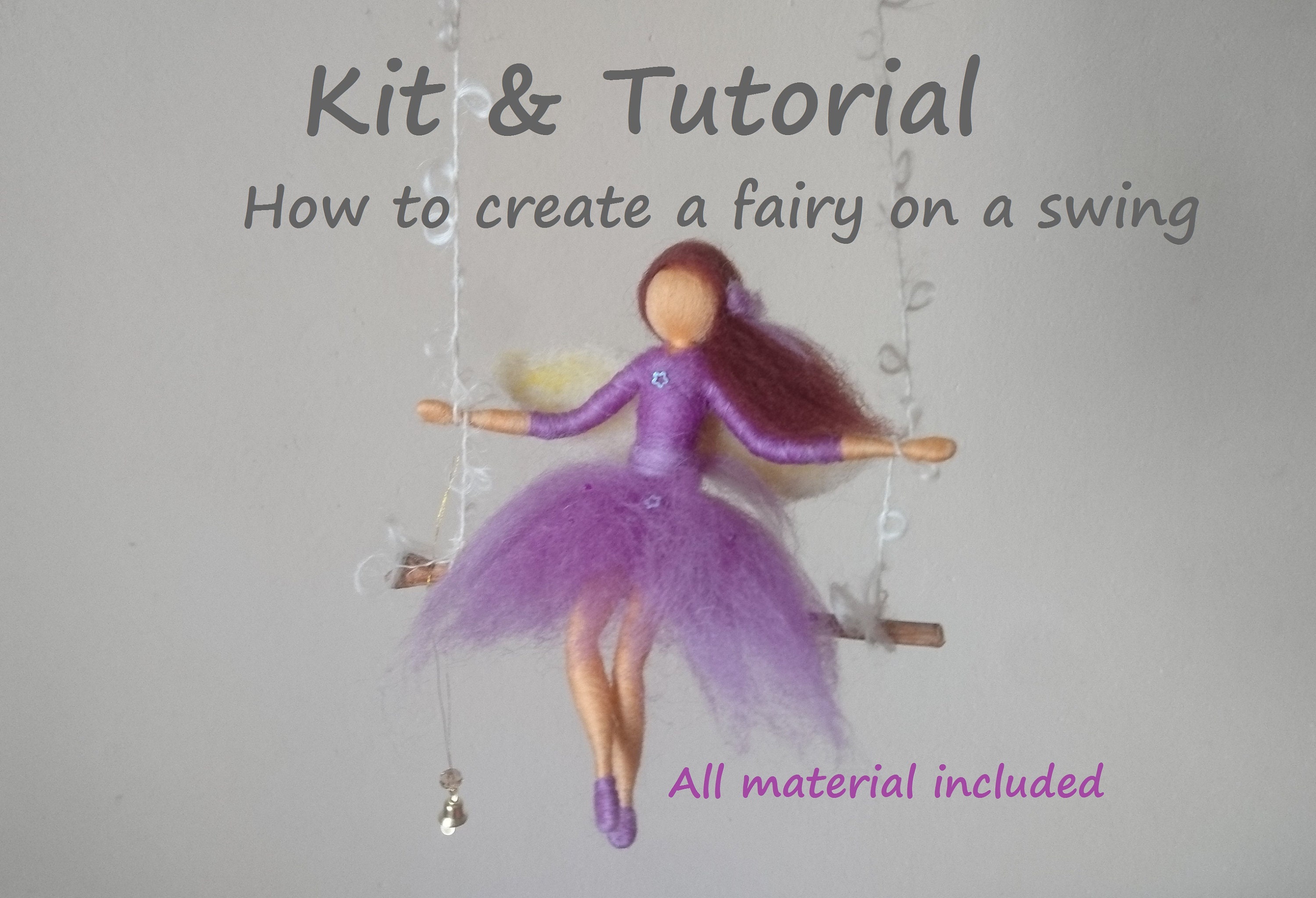 Kit de feutre aiguilleté et tutoriel pour créer une fée sur une balançoire  Artisanat pour adultes et enfants Tout le matériel est inclus, choisissez  les couleurs de cheveux et de robe 