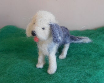 Custom Needle Felted Dog Figurine: Pet Portrait Replica