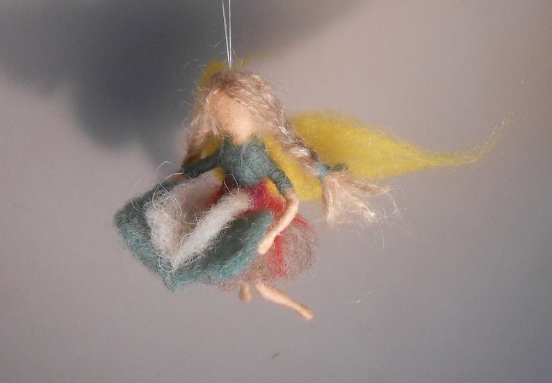 Wool Felt Fairy Miniature Mobile Doll Needle Felted Holding Etsy