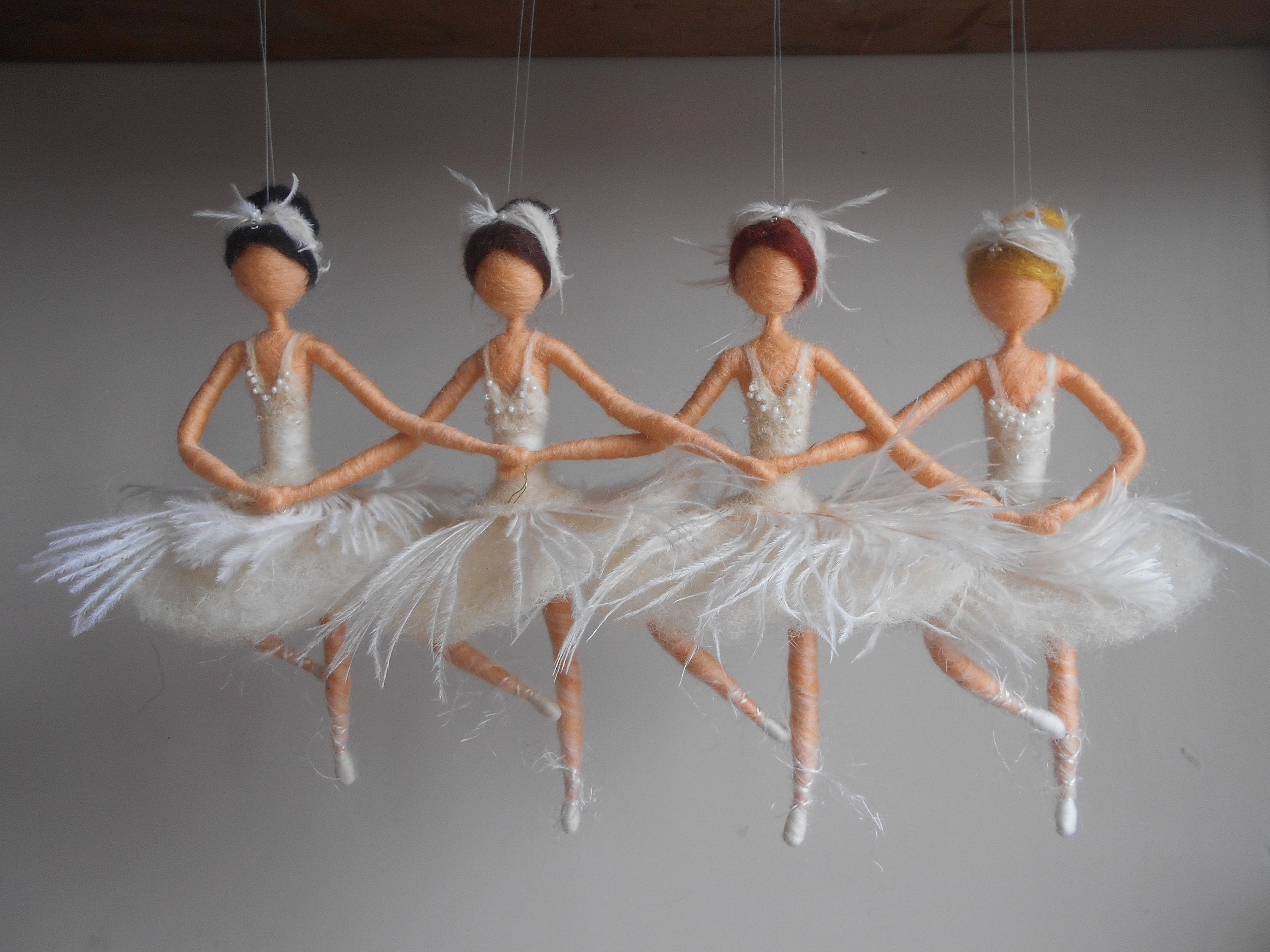 Needle Felted Ballerina Dolls: Swan Lake Inspired Art Decor - Etsy