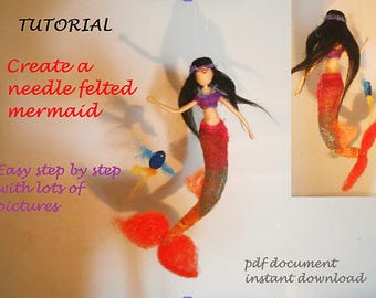 Needle Felting Mermaid Tutorial: DIY Doll Instructions (PDF Download)