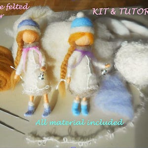 Needle Felted Waldorf Winter Doll DIY Kit: Soft Colors, Tutorial Included