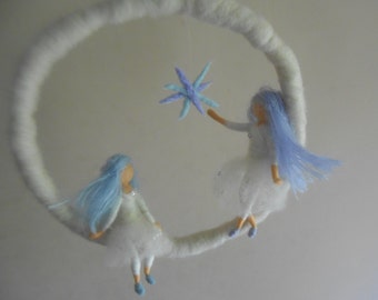 Needle Felted Fairy Mobile: Waldorf Inspired Nursery Decor