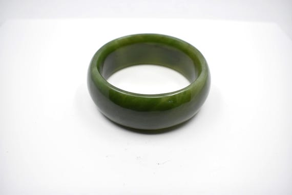 Dark Jade Bangle - 26mm wide / 60mm internal diameter - 01 View 6