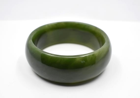 Dark Jade Bangle - 26mm wide / 60mm internal diameter - 01 View 2