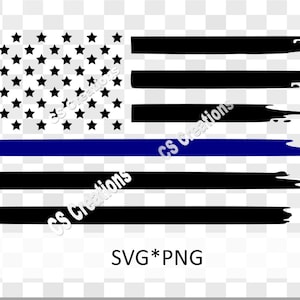 Blue Line Flag | Police | American Flag | Back the Blue SVG/PNG