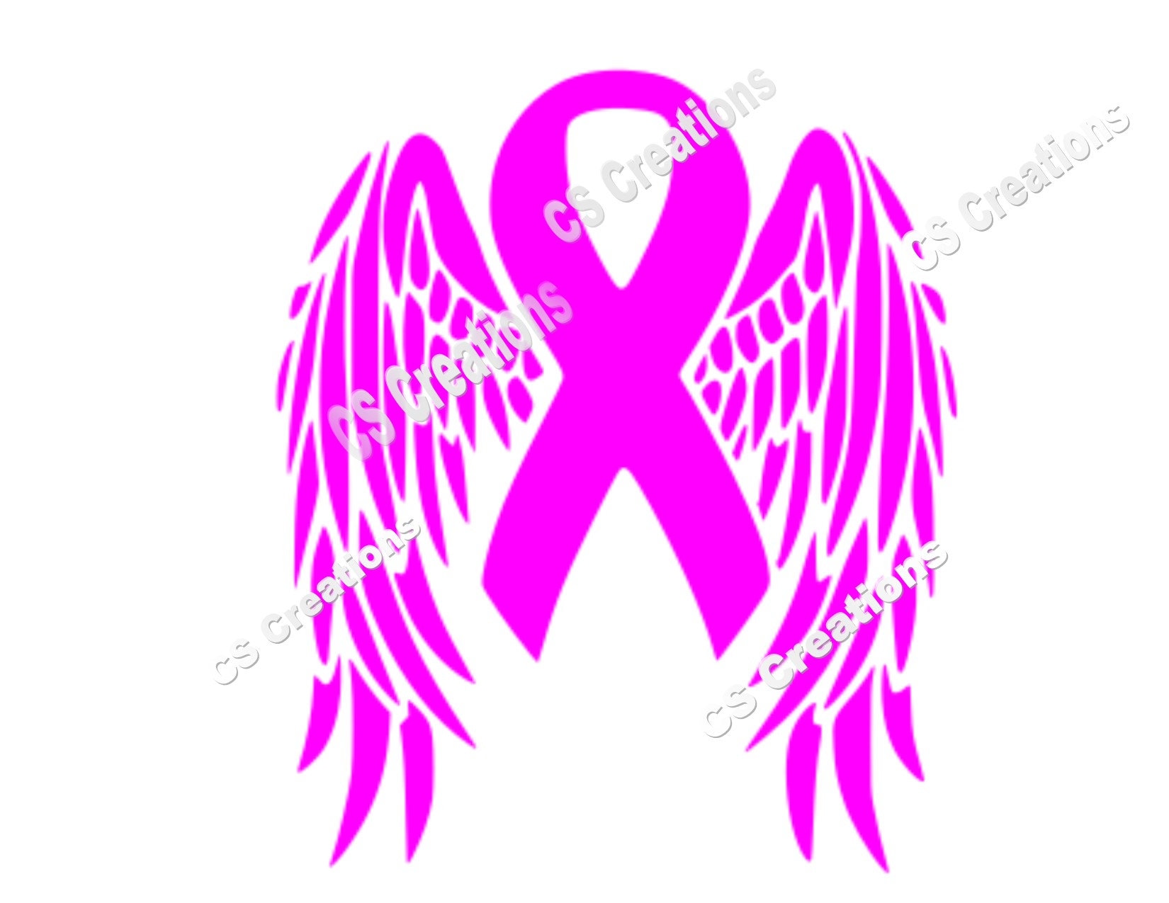 Breast Cancer Awareness Ribbon With Wings