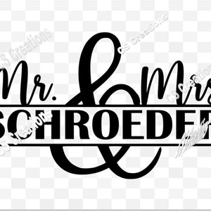 Mr. & Mrs, Brauch, Nachname, Hochzeit, Heirat, Mann und Frau, personalisieren PNG/PDF/SVG