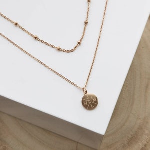 Colar de placa personalizado com várias fileiras em ouro, prata e rosa feito de aço inoxidável, colar de ouro com letras gravadas, colar com nome para presente