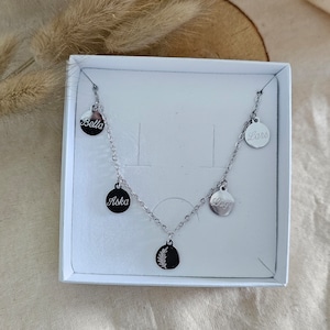 Corrente de placa personalizada de 10 mm em ouro, rosa, prata feita de aço inoxidável, gravação de letra em corrente, corrente com nome para presente, colar dourado
