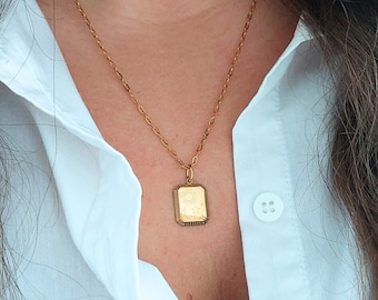 Personalisierte Kette Gold, Silber, Rosé aus Edelstahl, Namenskette, Buchstabenkette, Gravurgeschenk, personalisiertes Geschenk für Frauen