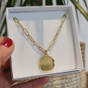 Personalized necklace with 20 mm engraving plate in gold and silver, gold necklace, family necklace, name necklace, personalized gift