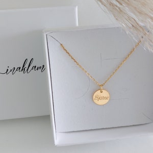 925 Sterling Silver Necklace Personalized, Gold, Rose, Silver, Plate Chain with Engraved Pendant, Name Necklace, Personalized Gift,