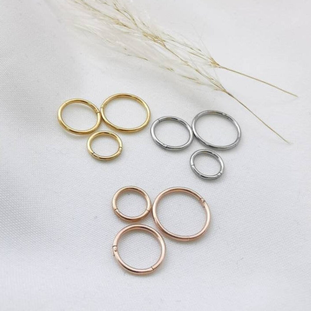 1 Pair of Mini Piercing Hoop Earrings in Gold Silver & Rosé - Etsy