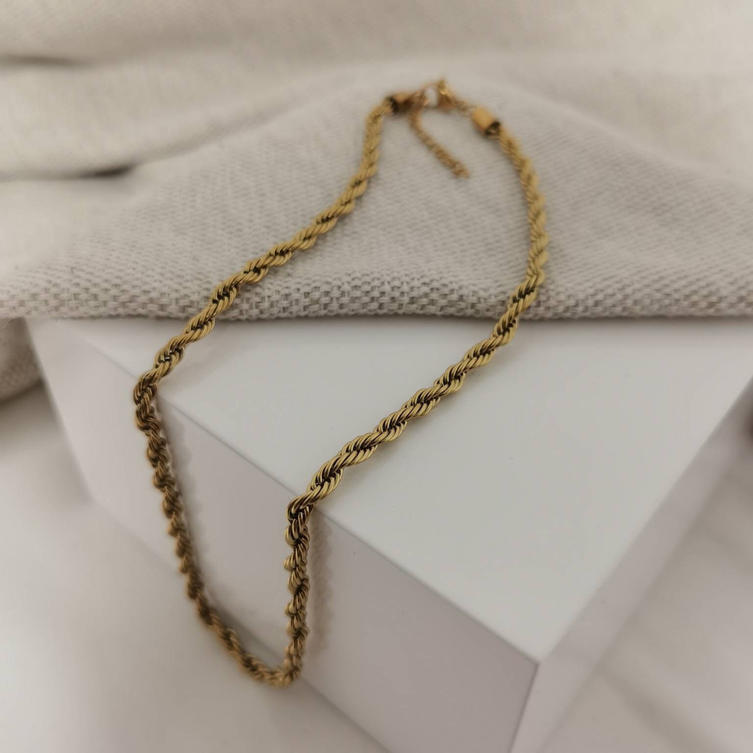 Cord Necklace in Gold or Silver Made of Stainless Steel Cord
