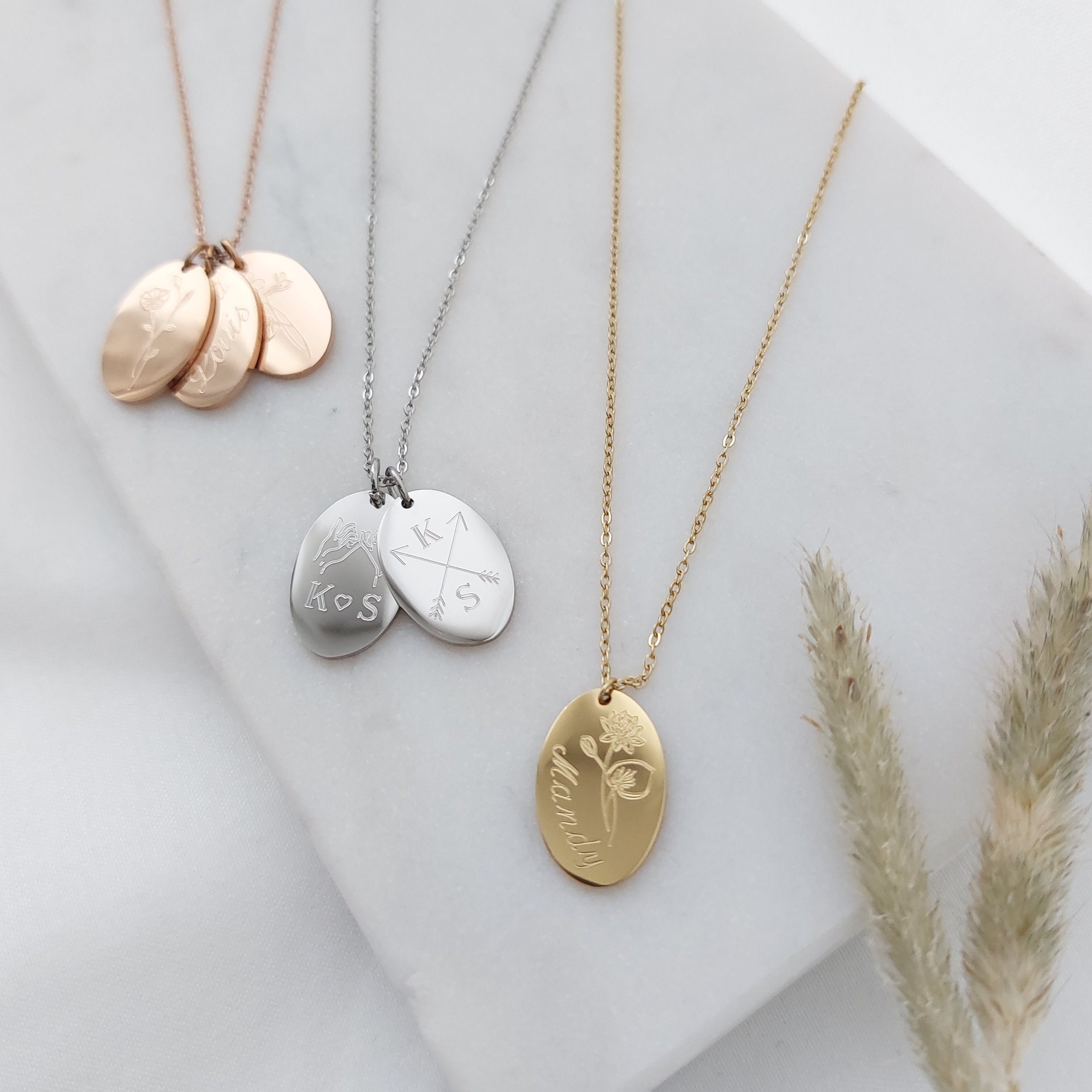 Studio Hop Personalised Choose Your Delicate Birth Flower Necklace -  Livingstons Jewellers