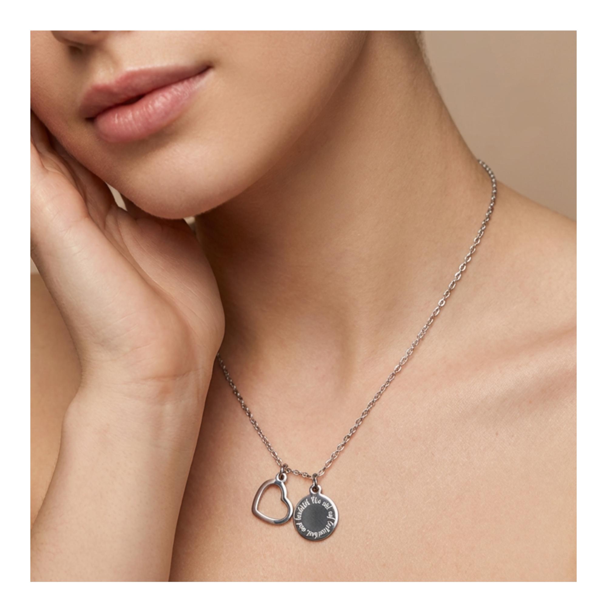 Personalized Heart Necklace With Name Engraving, Personalized Gift
