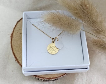 Personalisierte Kette mit Perlmutt Anhänger, Gravur Kette mit Namen/Buchstaben, personalisiertes Geschenk für Mama, Schwester, Freundin