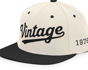 Vintage Embroidered Snapback Hat: Customizable, Birthday Gift, Baseball Fan Cap