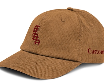 Customizable State Corduroy Baseball Hat: Custom Embroidered USA States Cap