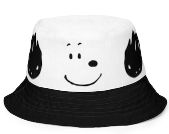 Dog Reversible Bucket Hat: Peanut Inspired Design Unisex Linen-Feel