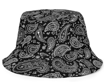Bandana Reversible Bucket Hat: Customizable Colors Linen-Feel Unisex Gift