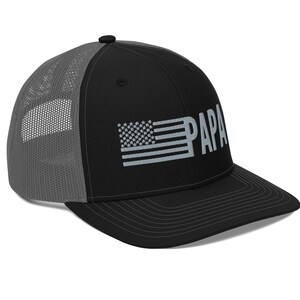 Embroidered &quot;Papa&quot; Trucker Hat: Patriotic USA Flag Snapback