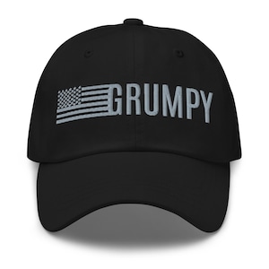 Embroidered Grumpy Baseball Cap: Patriotic Dad Hat