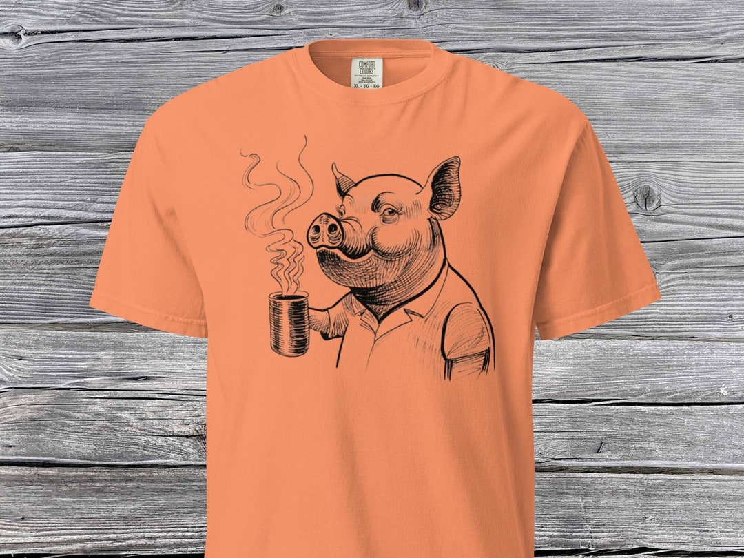 COFFEE & PIG Tee Coffee Shirt Pig Shirt Farm Animal Tee Animal Shirt ...