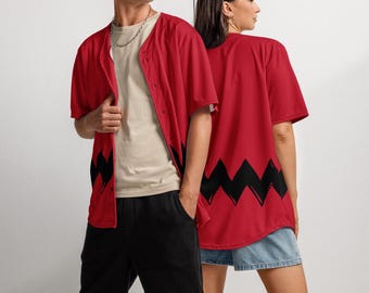 Zig Zag Jersey: Customizable Color, Recycled Fabric Button-Down Shirt, Double-sided
