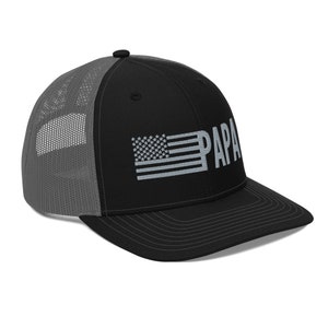 Embroidered &quot;Papa&quot; Trucker Hat: Patriotic USA Flag Snapback