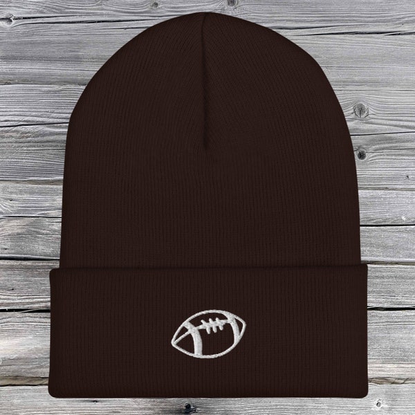 FOOTBALL Beanie For Football Games Embroidered Football Unisex Beanie Sports Beanie Football Fan Gift Football Player Beanie For Game Day
