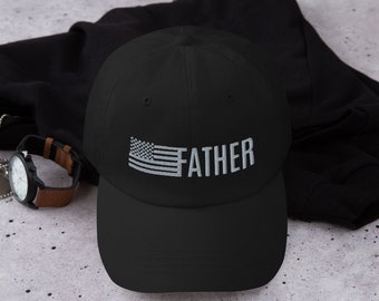 FATHER Hat For Fathers Embroidered USA Father Baseball Cap Patriotic Father Flag Hat Gift For Dad Hat
