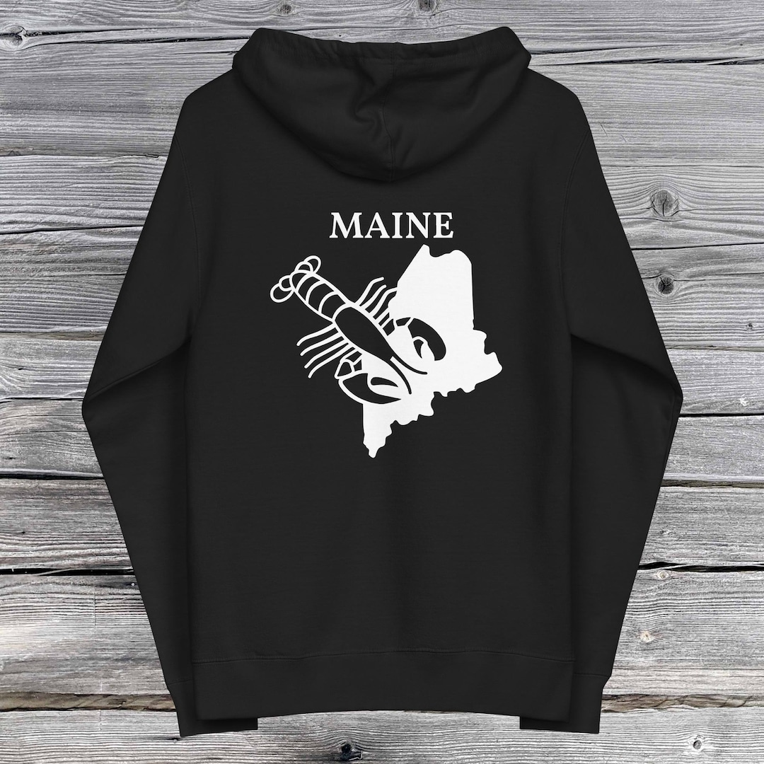 Maine Zip up Hoodie Front and Back Maine Sweatshirt Etsy