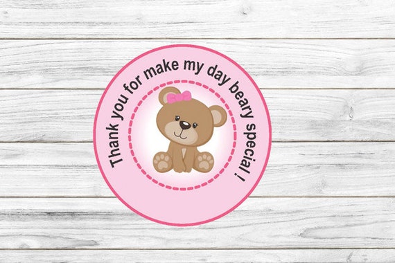 Teddy Bear Labels Printable Circle Labels Bear Favor Tags Etsy