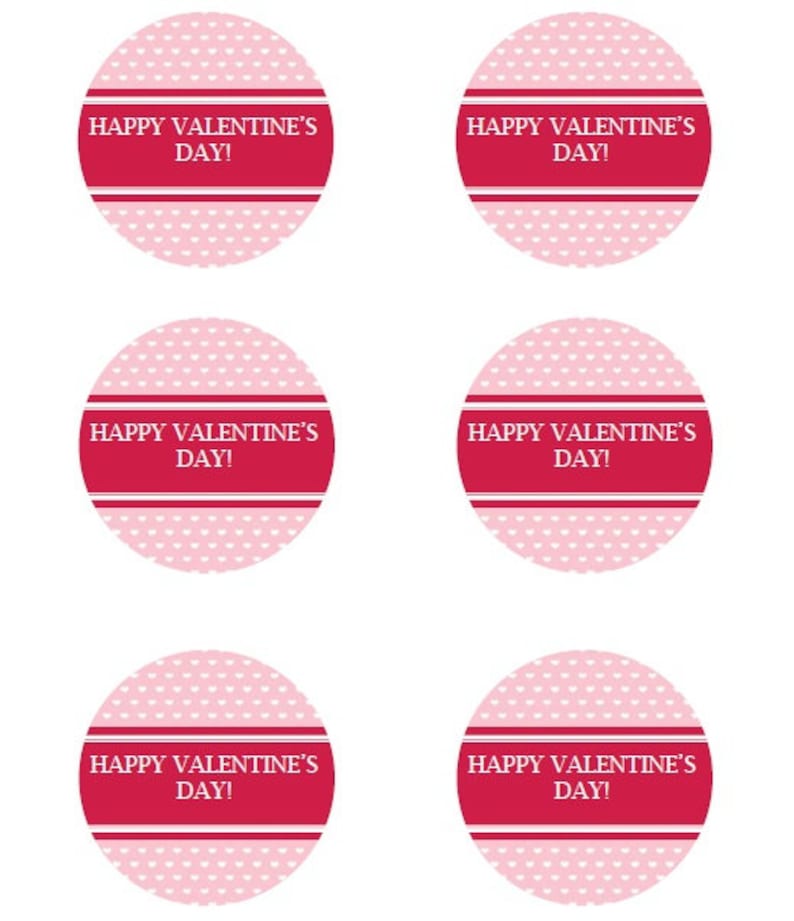 Valentine's Day Favor Tag Printable Favor Tag Circle | Etsy