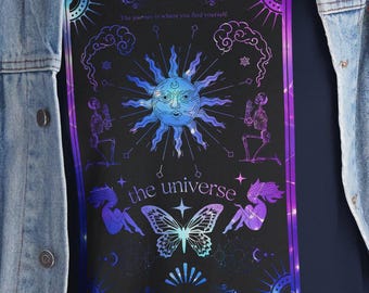 Mystic Sun & Moon Tarot Art Tee | Celestial Butterfly Shirt